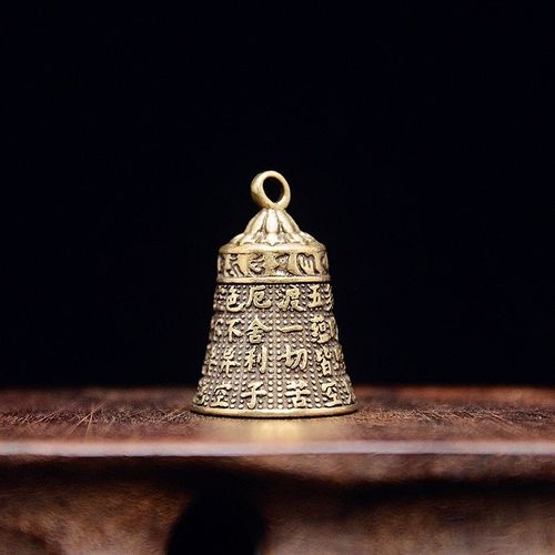 Cloche En Laiton Avec Inscription, Artisanat, Bouton De Voiture, Cloche À Vent, Cloche Tibétaine En Bronze, Cadeau Créatif, Pendentif Décoratif Pour La Maison, 100%