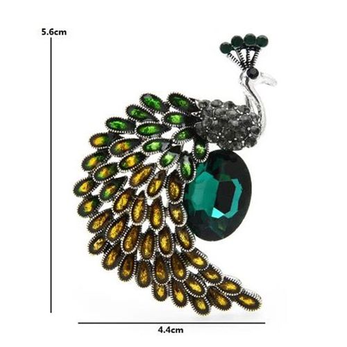 Broche Paon Vintage En Cristal Pour Femme, Accessoire De Mariage, Imitation Perle, Bijoux