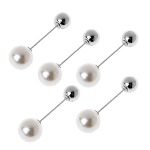 Broches À Double Perle Imitation Classique, 5 Pièces, Clip De Châle, Épingle De Sécurité Pour Femmes