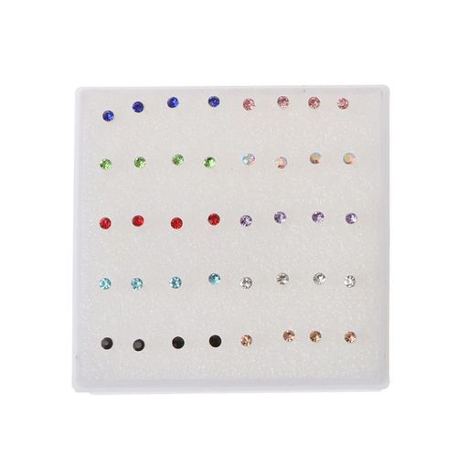 Boucles D'oreilles En Plastique Hypoallergéniques, 20 Paires De Faux Strass Colorés