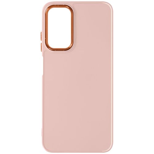 Coque Pour Samsung Galaxy A25 5g Rigide Contour Caméra Métallisé Rose Poudré