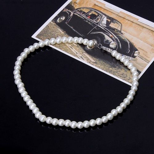 Colliers Élégants Imitation Verre Blanc Ivoire Pour Femmes, Bijoux En Perles D'eau Douce