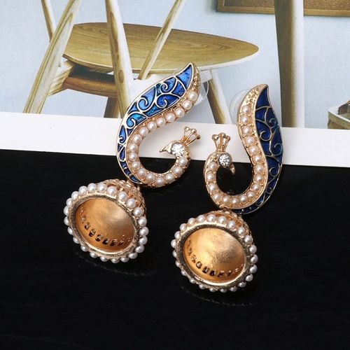 Boucles D'oreilles En Forme De Goutte D'eau Pour Femmes, Bijoux Ethniques Indiens, En Or, En Perle, Paon Bleu, Bijoux Gitans Exquis