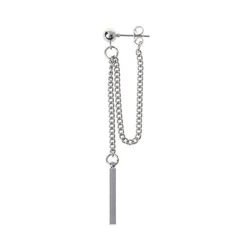 Bangtang Coréen En Acier Titane, Pendentif Feuille Croisée Pour Garçons, Boucle D'oreille À Double Chaîne
