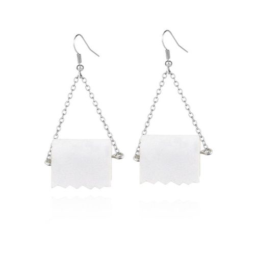Boucles D'oreilles Pendantes En Rouleau De Papier H37c, Collier De Tissu 3d, Boucles D'oreilles Géométriques Amusantes