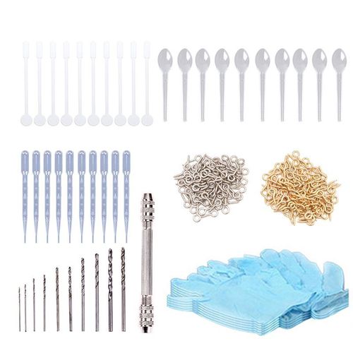 Kit De Résine Époxy, Bricolage, Outils De Fabrication De Bijoux, Broches De Forage Argent Or Collier H37c 1 Ensemble