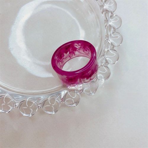 Bagues En Résine Pour Femmes, Bijoux À La Mode, Anneaux Ronds Transparents À Une Rangée, Bleu, Vert, Violet, Cadeaux Pour Filles, Offre Spéciale