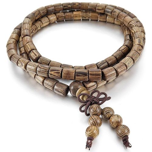 6mm Bois Bracelets Poignet Bracelet Liens Tibétain Bouddhiste Marron Bouddha Perles Prière Prière Chinois Noeud Élastique Homme, Femme