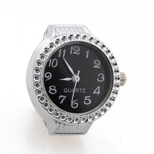 Montre À Quartz En Alliage D'argent Pour Femmes, Bague, Sphère Noire, Dame