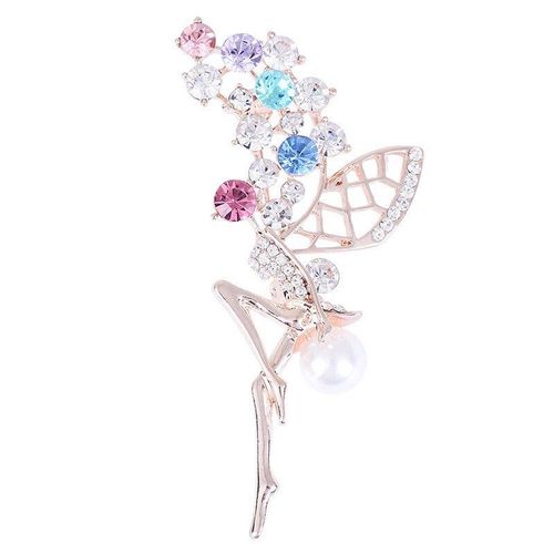 Petite Broche En Strass Rose, Ailes En Cristal, Fée, Bijoux De Décoration De Fête Pour Femmes