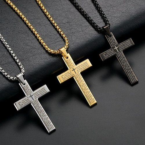 Collier Croix En Cristal Doré Pour Hommes Et Femmes, Pendentif, Chaîne De Prière, Bijou Chrétien, Cadeau