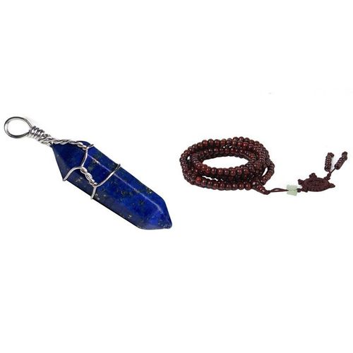 Bracelet Tibétain Bouddhiste Et Collier, 1 Pièce, Pendentif En Pierre De Perle De Cristal Chic