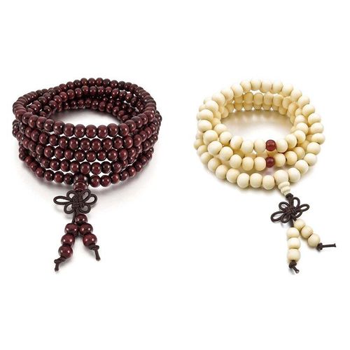 1 Ensemble De Perles, Collier De 6mm, Sandale Rouge Tibétaine, 216 Pièces Et 1 Ensemble De Perles, Collier En Bois De 8mm, Sandale Blanche Tibétaine, 108 Pièces