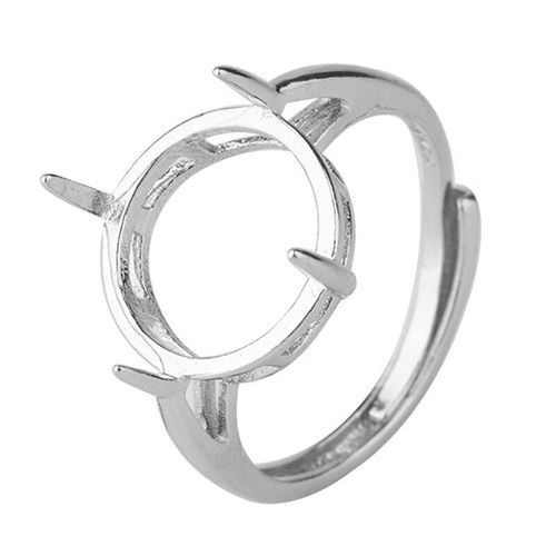 Base De Bague Vierge Réglable De Couleur Argent, Cabochons En Verre, Réglage Camée Pour Bricolage, Bague, Accessoires De Fabrication De Bijoux