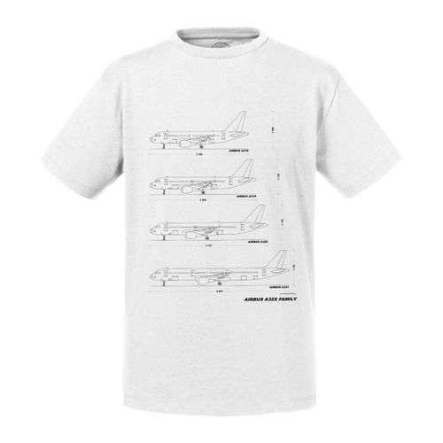 T-Shirt Enfant Airbus A32x Famille Dessin Industriel Coupe Avion