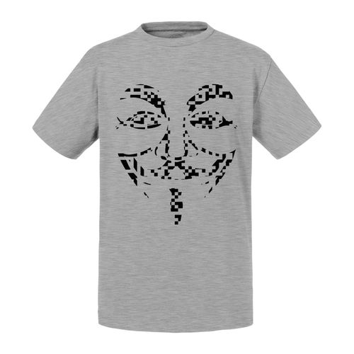 T-Shirt Enfant Visage Anonymous Noir Carrés Pixels
