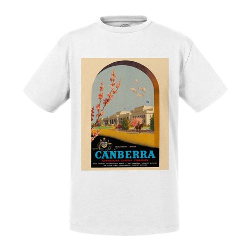 T-Shirt Enfant Canberra Australie Affiche Poster Vintage Tourisme Art Deco 30's