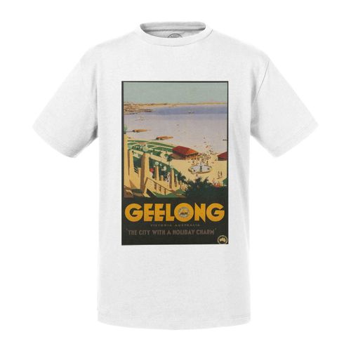 T-Shirt Enfant Geelong Australie Affiche Poster Vintage Tourisme Art Deco 30's
