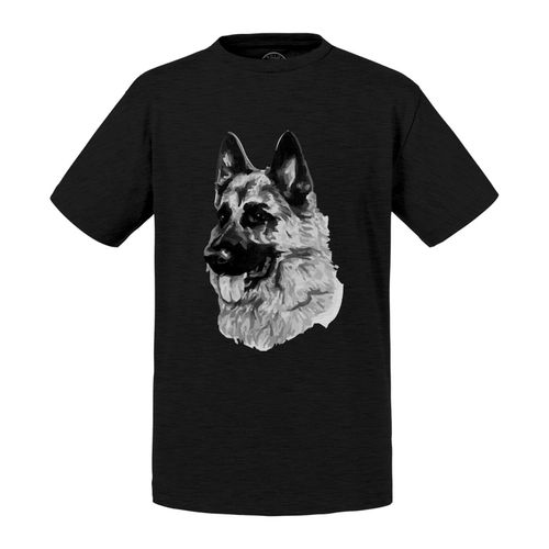 T-Shirt Enfant Berger Allemand Gros Chien Art Encre Noir Et Blanc Mignon