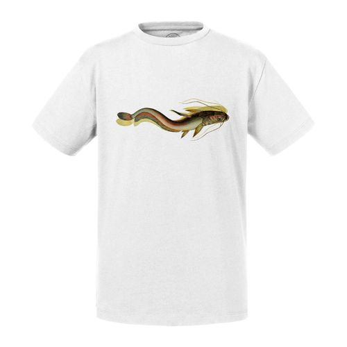 T-Shirt Enfant Poisson Long Minimaliste Biologie Illustration Ancienne