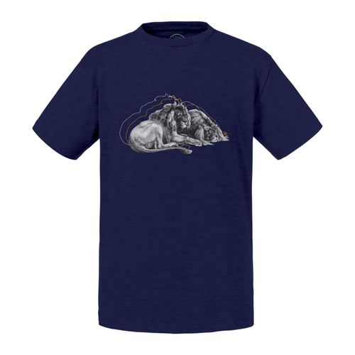 T-Shirt Enfant Couple Lion Gravure Biologie Illustration Ancienne