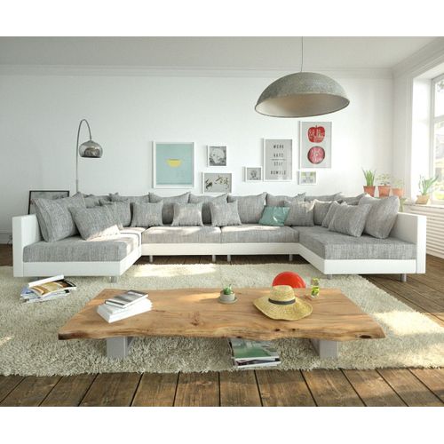 Canapé Clovis Xl Blanc Gris Clair Salon Canapé Modulable