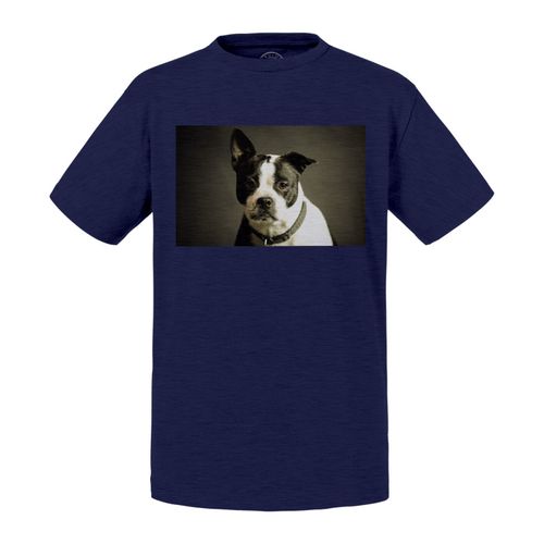 T-Shirt Enfant Portrait Bulldog Noir Et Blanc Mignon Chien Domestique