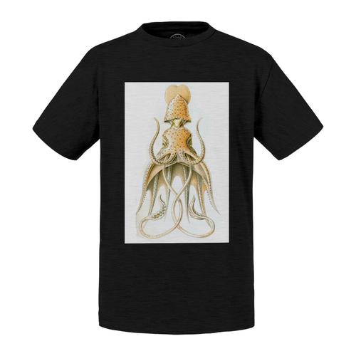 T-Shirt Enfant Gravure Calamar Dessin Ancien Pieuvre Biologie