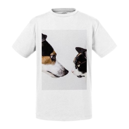 T-Shirt Enfant Chien Et Chat Meilleurs Amis Animaux De Compagnies Mignon