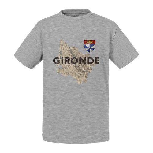T-Shirt Enfant Gironde 33 Departement Bordeaux Carte Ancienne Nouvelle Aquitaine