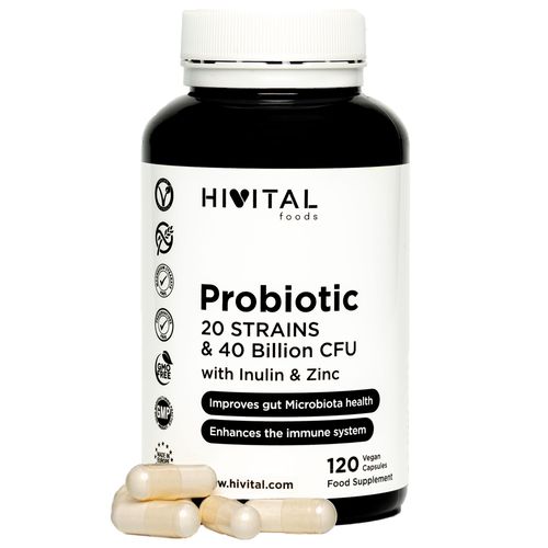 Probiotique 20 Souches 40 Milliards Ufc. 120 Gélules Végétaliennes Pour 2 Mois De Traitement. 
