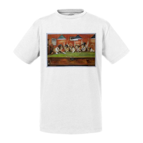 T-Shirt Enfant Chiens Jouent Au Billard Cassius Marcellus Coolidge Peinture Humour