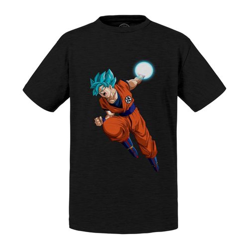 T-Shirt Enfant Dragon Ball Super Son Goku Cheveux Bleus Attaque Kameha Anime Manga Japon