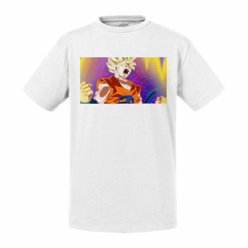 T-Shirt Enfant Dragon Ball Super Son Goku Super Saiyan S'énerve Cheveux Blonds Anime Manga Japon