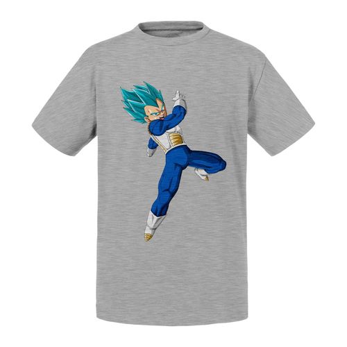 T-Shirt Enfant Dragon Ball Super Vegeta Attaque Super Saiyan Cheveux Bleus Anime Manga Japon