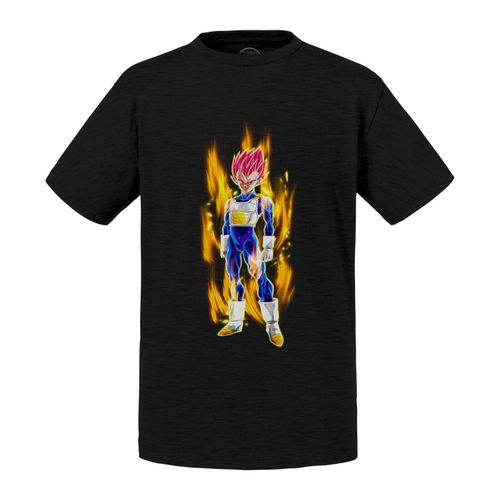 T-Shirt Enfant Dragon Ball Super Vegeta Super Saiyan Cheveux Rose Aura De Puissance Anime Manga Japon