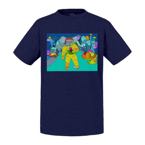 T-Shirt Enfant La Baleine - Collection De Créateurs - Éléphant Bleu Souffle Les Graines De Pissenlits Design Original