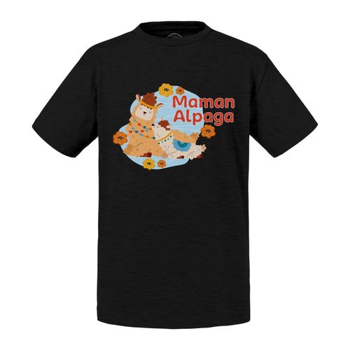 T-Shirt Enfant Maman Alpaga Et Son Bébé Dessin Illustration
