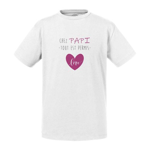 T-Shirt Enfant Chez Papi Tout Est Permis Love Grand Pere Enfant
