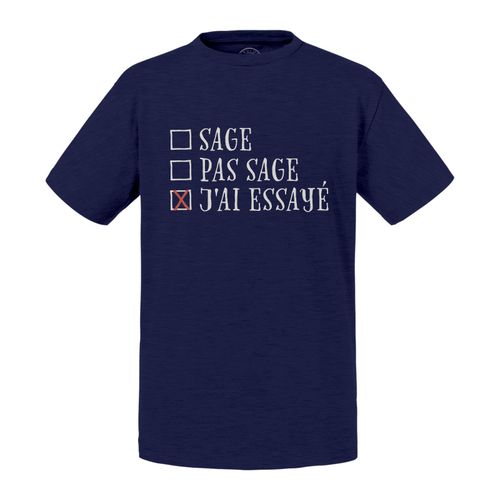 T-Shirt Enfant Sage Pas Sage J'ai Essayé Noel Hiver Cadeau Père Noel