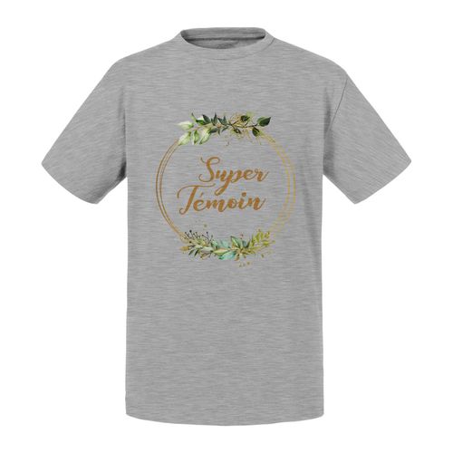T-Shirt Enfant Super Témoin Mariage Fiancée Noces Cercle Fleurs