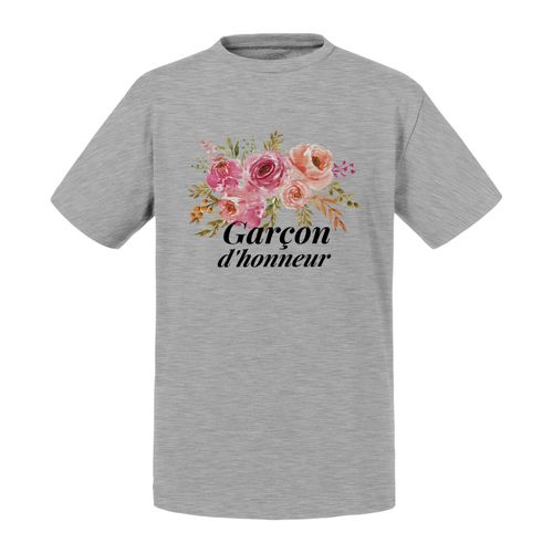 T-Shirt Enfant Garçon D'honneur Mariage Mariée Bouquet Aquarelle