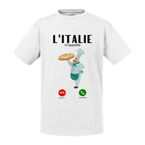 T-Shirt Enfant L'italie M'appelle Pizza Gastronomie Culture