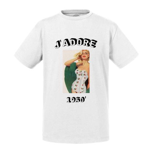 T-Shirt Enfant J'adore 1950 Vintage Années 50 Retro Pin Up
