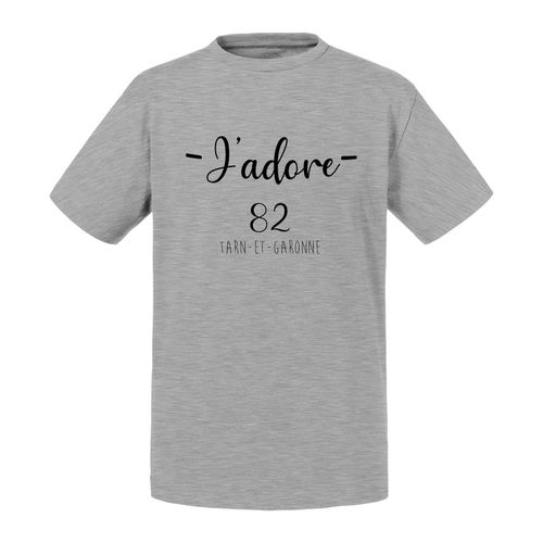 T-Shirt Enfant J'adore 82 Tarn Et Garonne Departement France Region Montauban