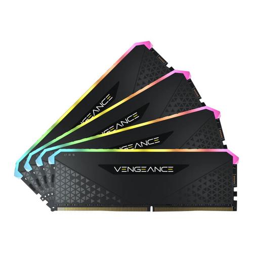 CORSAIR Vengeance RGB RS - DDR4 - kit - 32 Go: 4 x 8 Go - DIMM 288 broches - 3200 MHz / PC4-25600 - CL16 - 1.35 V - mémoire sans tampon - non ECC - noir