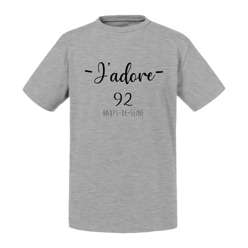 T-Shirt Enfant J'adore 92 Hauts De Seine Departement France Region Nanterre