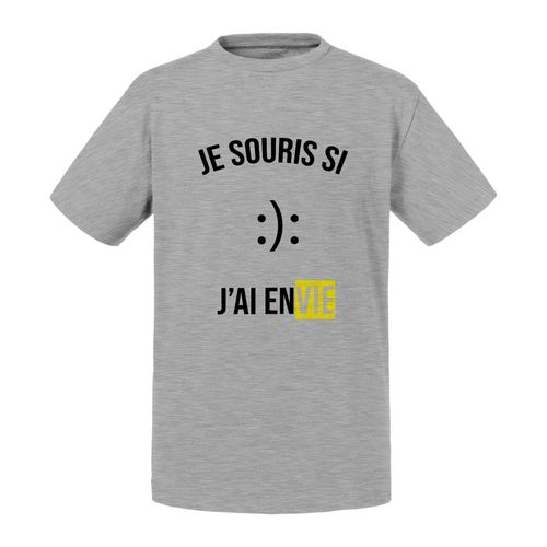 T-Shirt Enfant Je Souris Si J'ai Envie Emoji