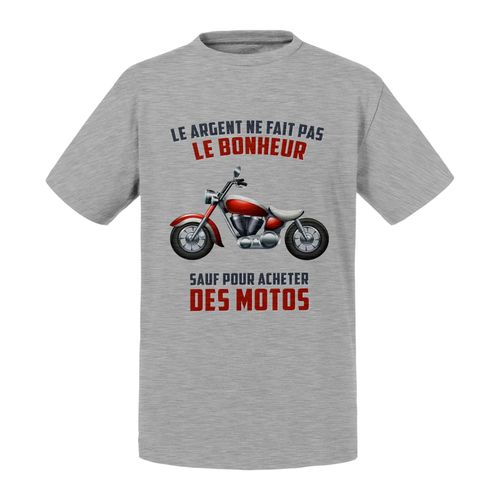 T-Shirt Enfant Moto - L'argent Ne Fait Pas Le Bonheur Bécane Voyage