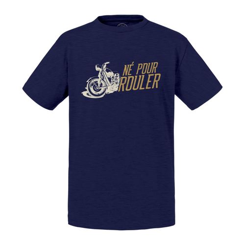 T-Shirt Enfant Né Pour Rouler Moto Grosses Cylindrées Cafe Racer
